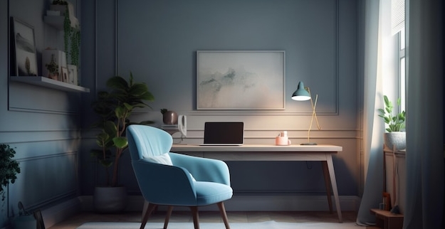 Дизайн гостиной с рабочей комнатой